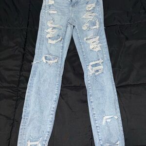 Distressed Light Blue Women's Jeans